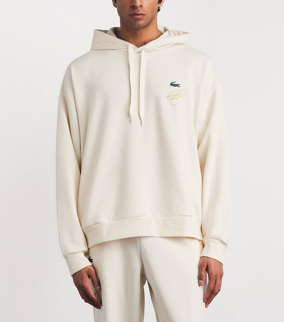 Lacoste Mens x Novak Djokovic Tennis Heritage Hoodie Xfj Lapland Image 4