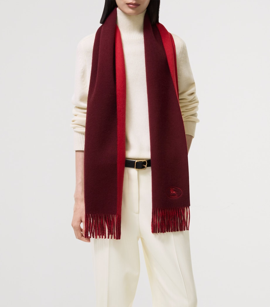 Burberry Cashmere EKD Stamp Scarf Oxblood/post Image 3