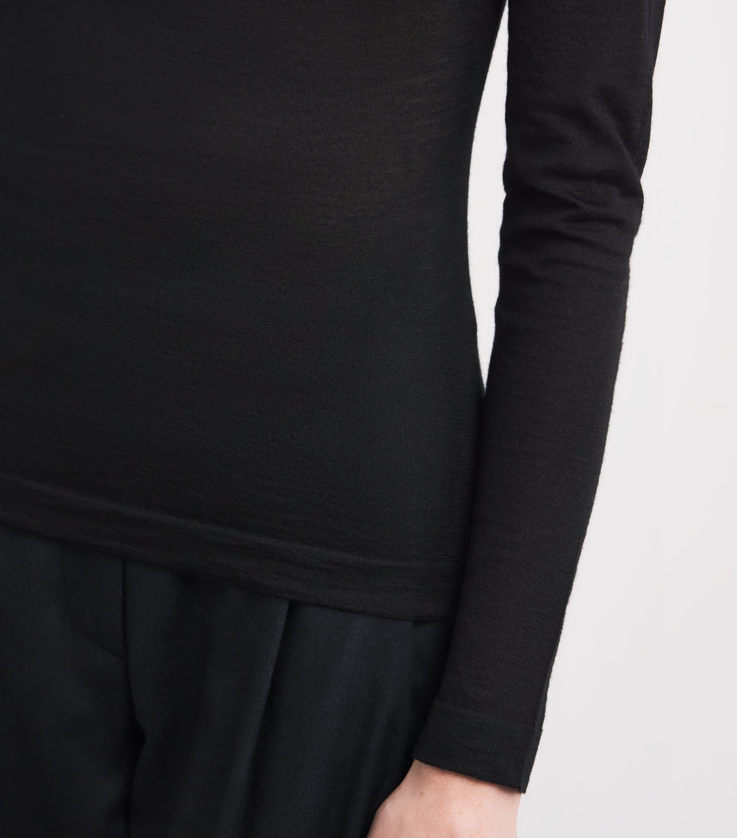 Colombo Womens Ultra-Fine Kid Cashmere Rollneck Sweater Black Image 6