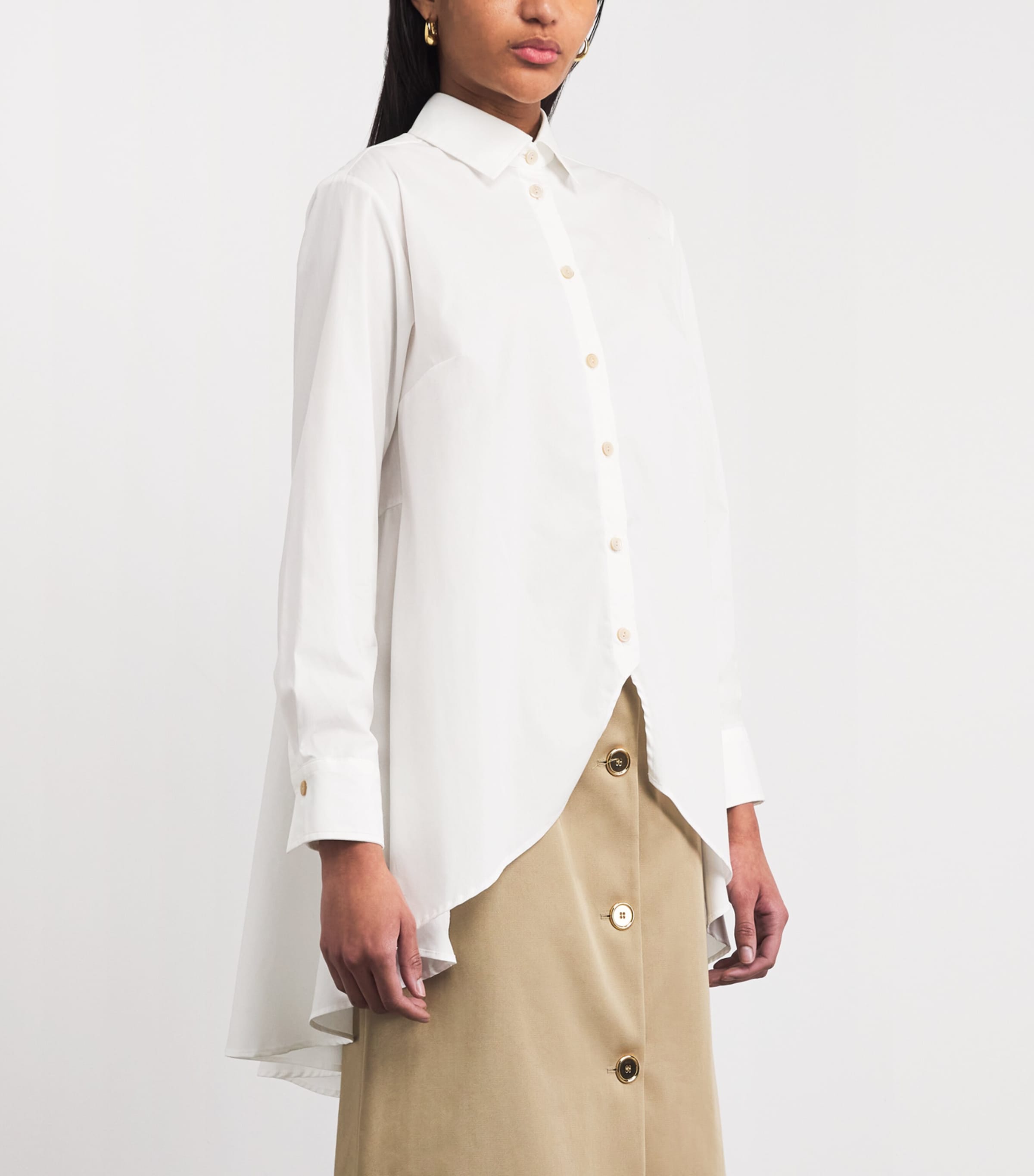 Palmer//Harding Womens Stretch-Cotton Rhythm Shirt White Cotton Twill Image 4