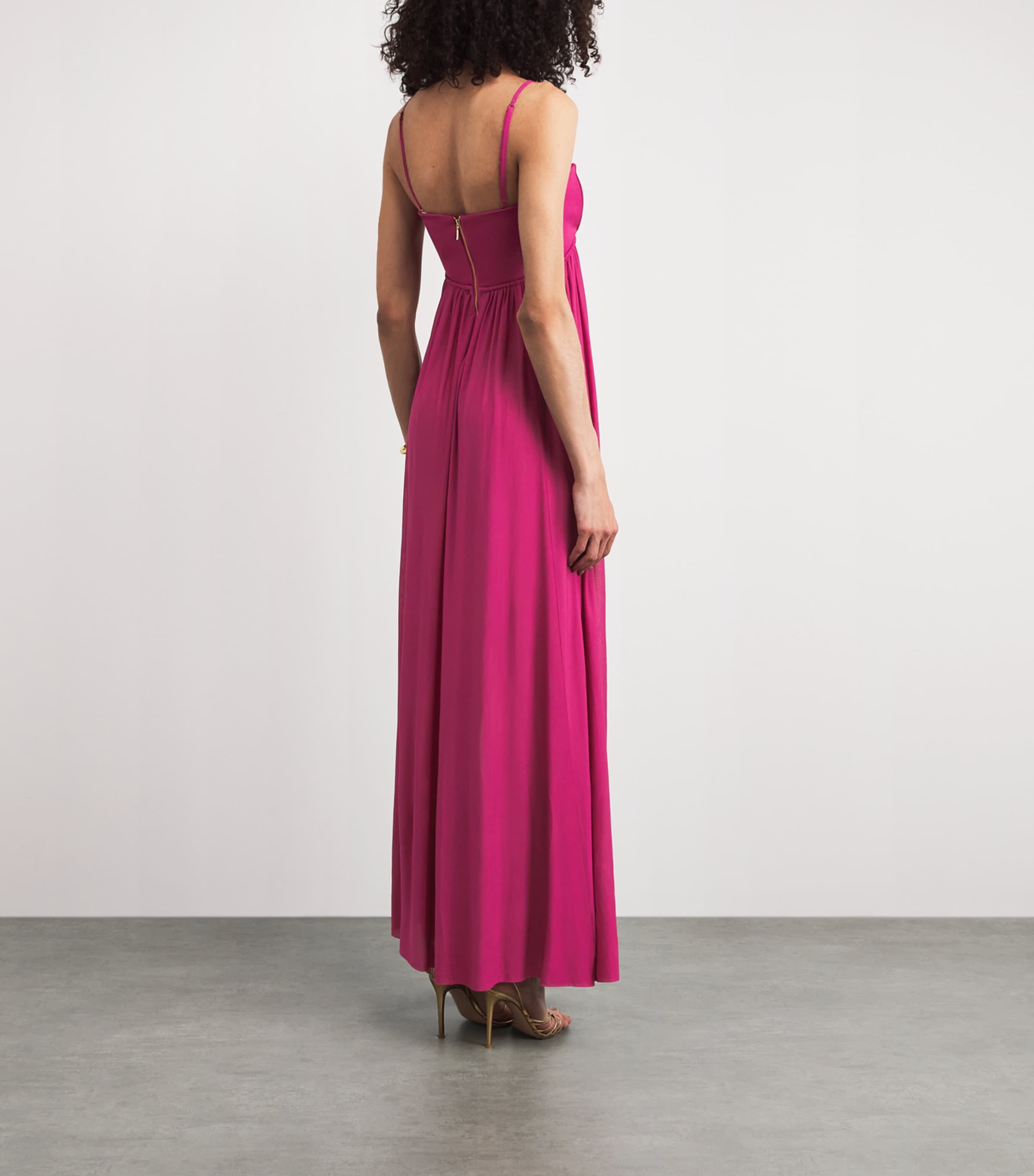 strapless open back dress Pink Palm Lexi Billow Long Dress main image 0