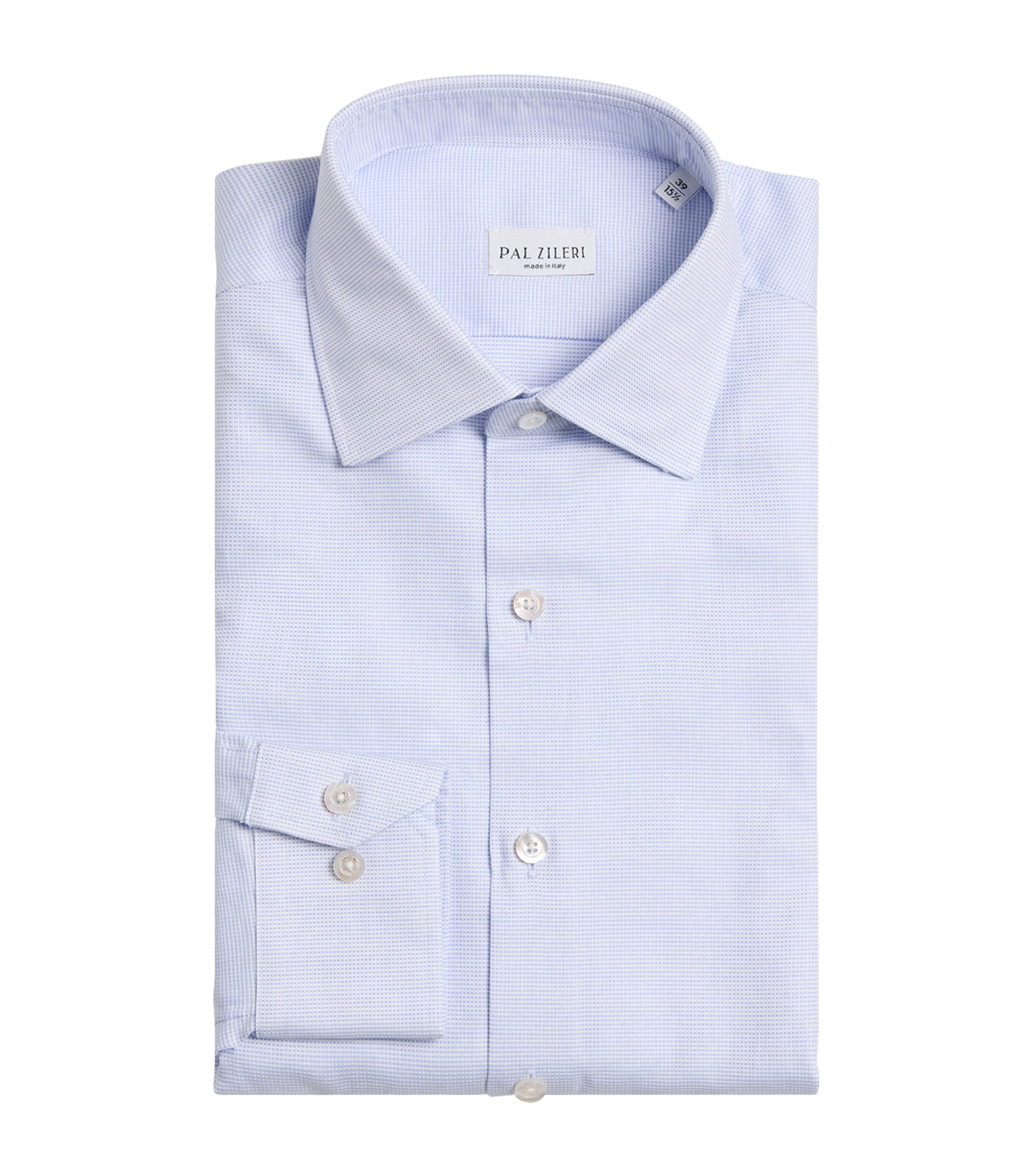 Pal Zileri Mens Cotton Micro-Check Shirt Image 1