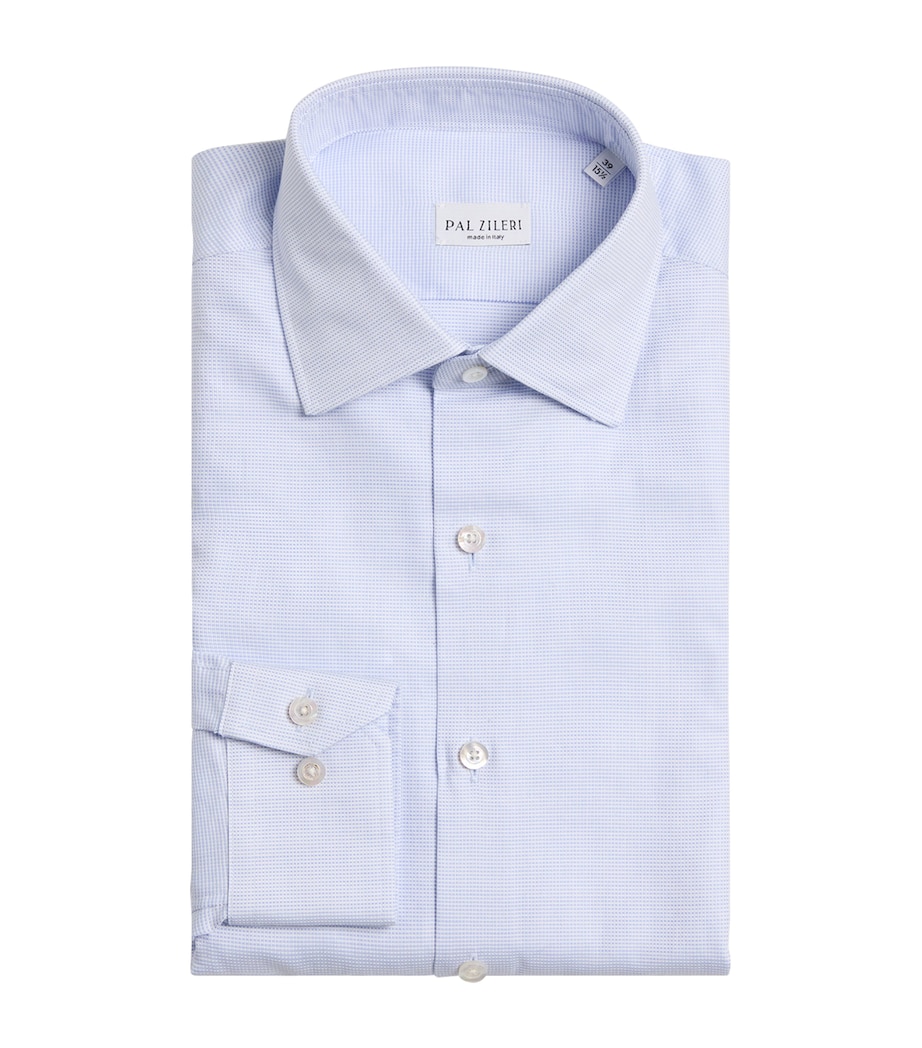 Pal Zileri Mens Cotton Micro-Check Shirt Image 1
