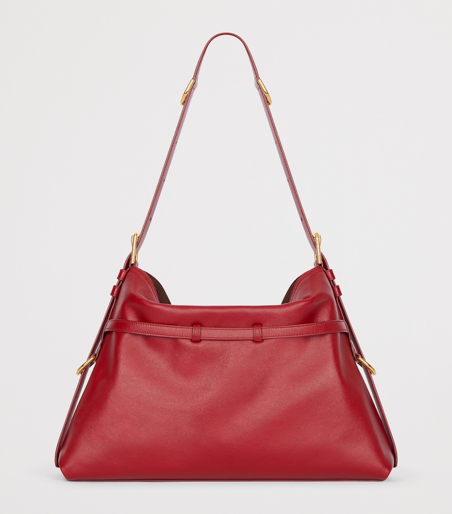 Medium Leather Voyou Top-Handle Bag DARK RED Image 3