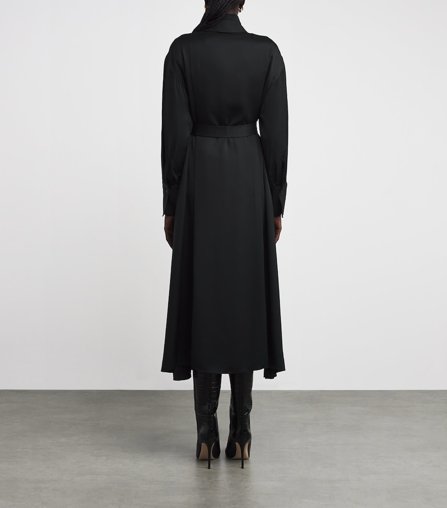 Crepe Orlan Midi Shirt Dress BLACK Image 3