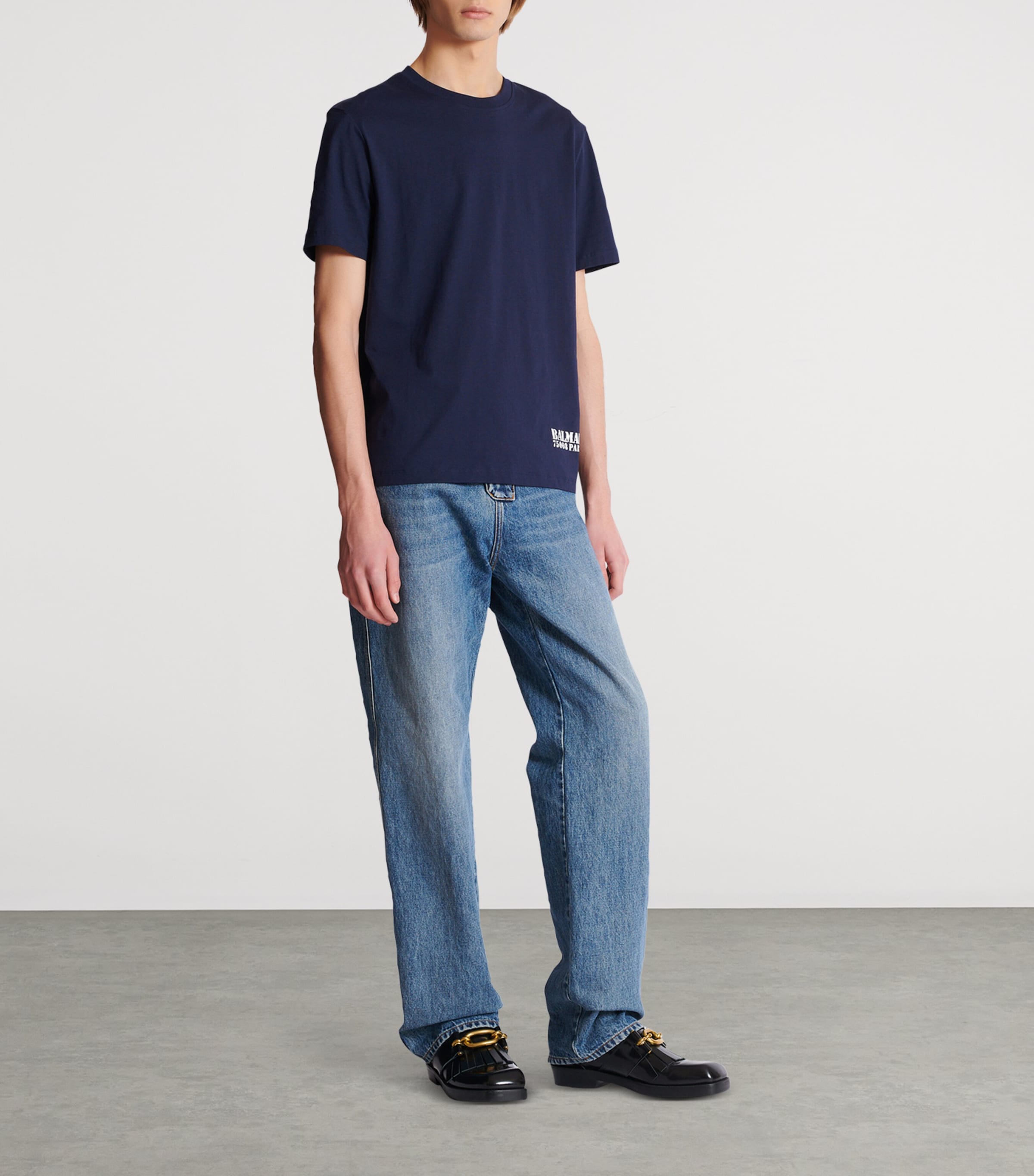 Logo Stamp T-Shirt SIV MARINE/BLANC Image 2