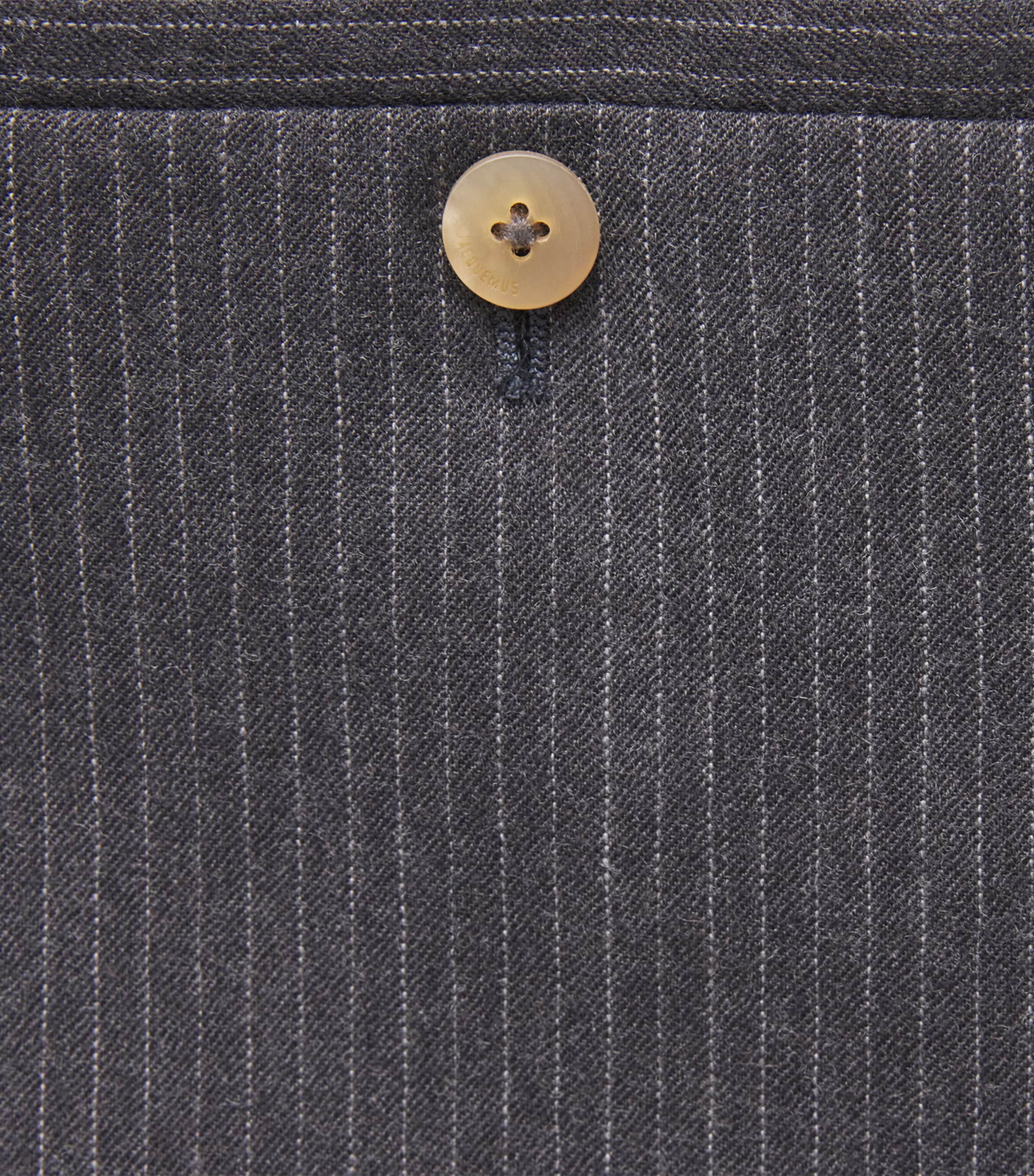 Jacquemus Mens Virgin Wool Stripe Miami Trousers Dark Grey Image 6