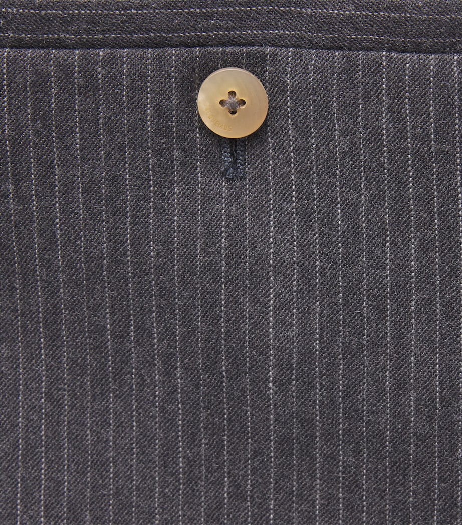 Jacquemus Mens Virgin Wool Stripe Miami Trousers Dark Grey Image 6