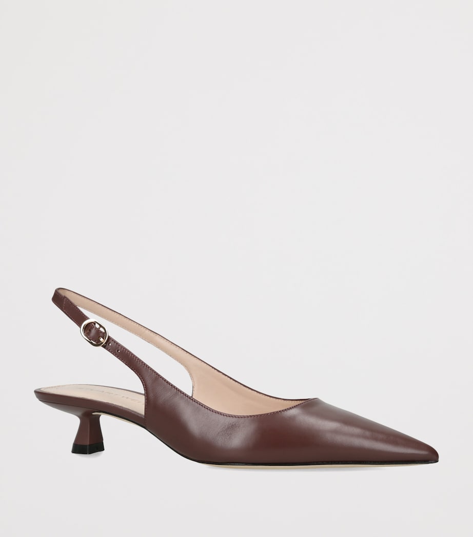 Stuart Weitzman Leather Stuart Sculpt Slingback Pumps 35 Brown Image 2