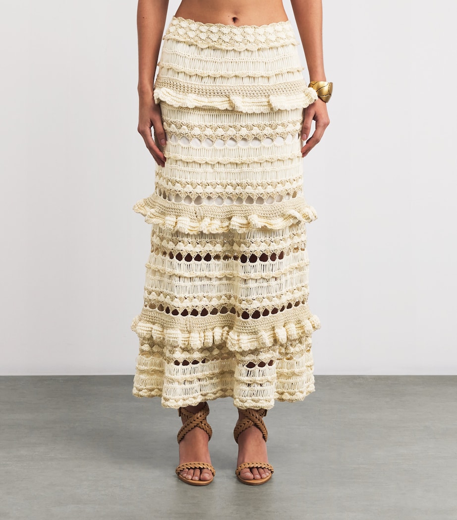 Metallic Crochet Wanderlust Midi Skirt METALLIC GLD/CRMMTGC Image 3