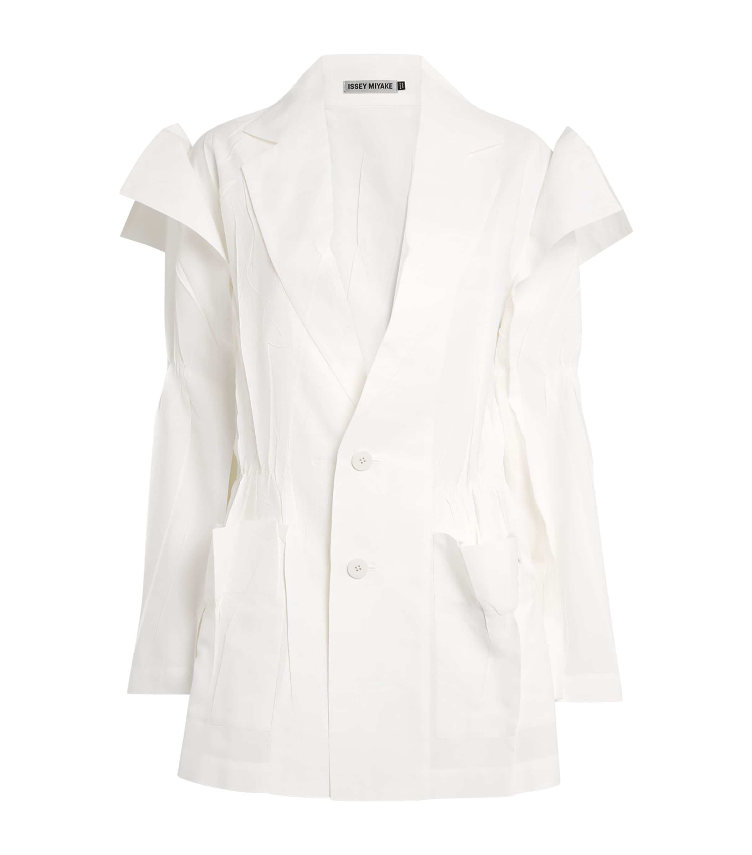 Issey Miyake Crimped And Pressed Blazer In White