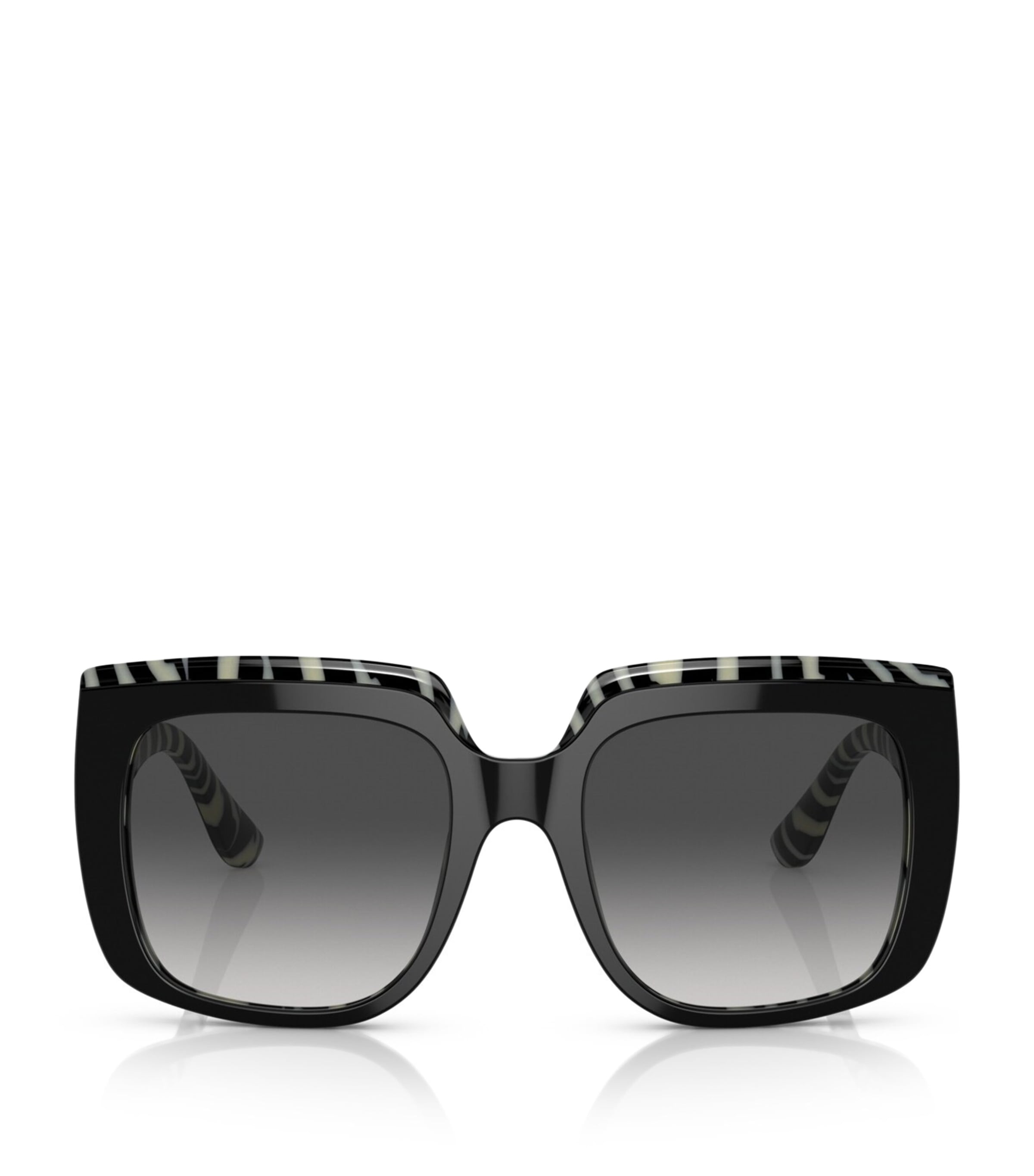Dolce & Gabbana Logo-print Oversized Sunglasses In Schwarz
