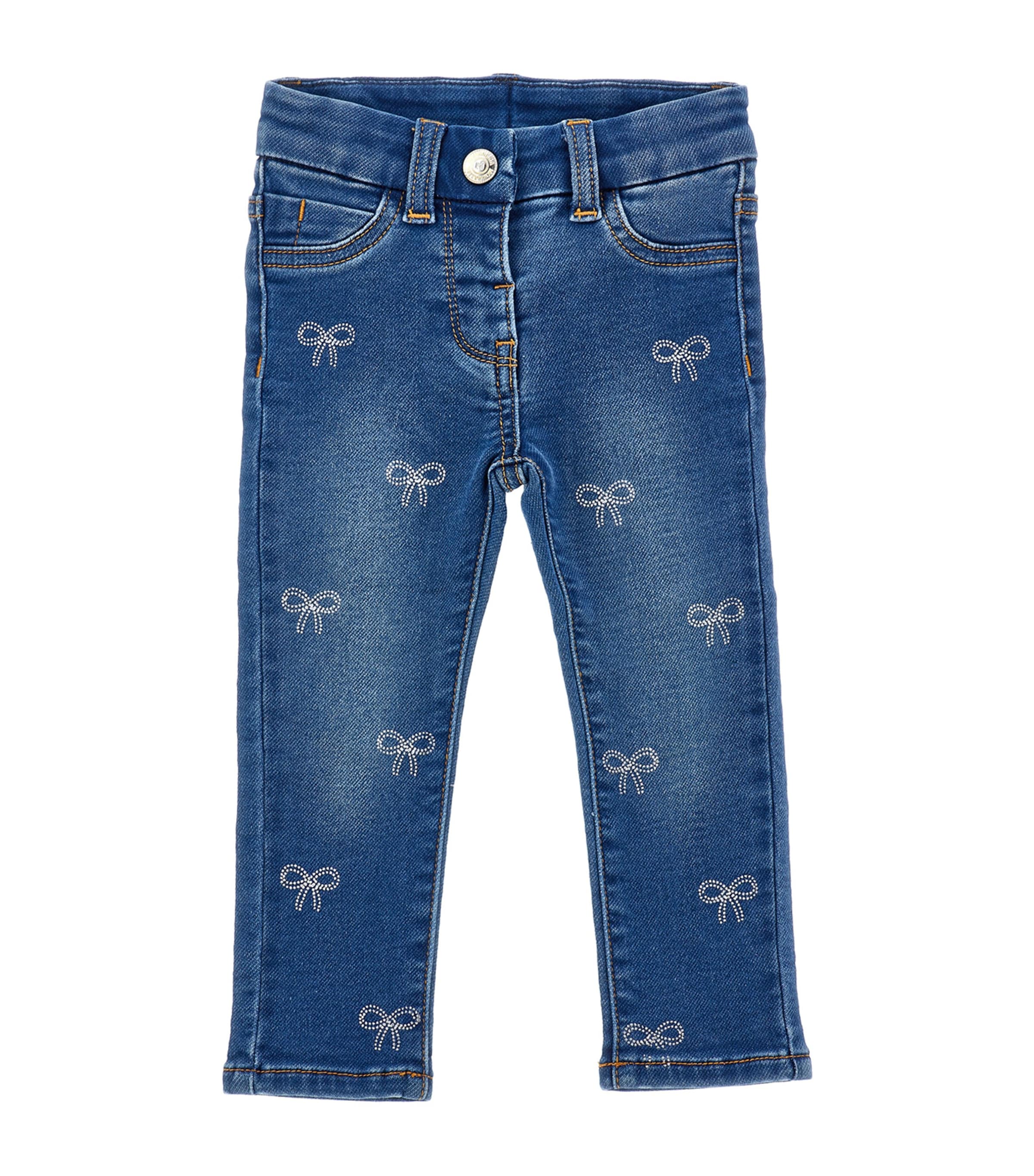 Embellished Bow-Detail Jeans (6-36 Months) BLU STONE DENIM Image 1