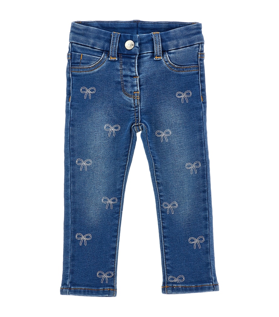 Embellished Bow-Detail Jeans (6-36 Months) BLU STONE DENIM Image 1