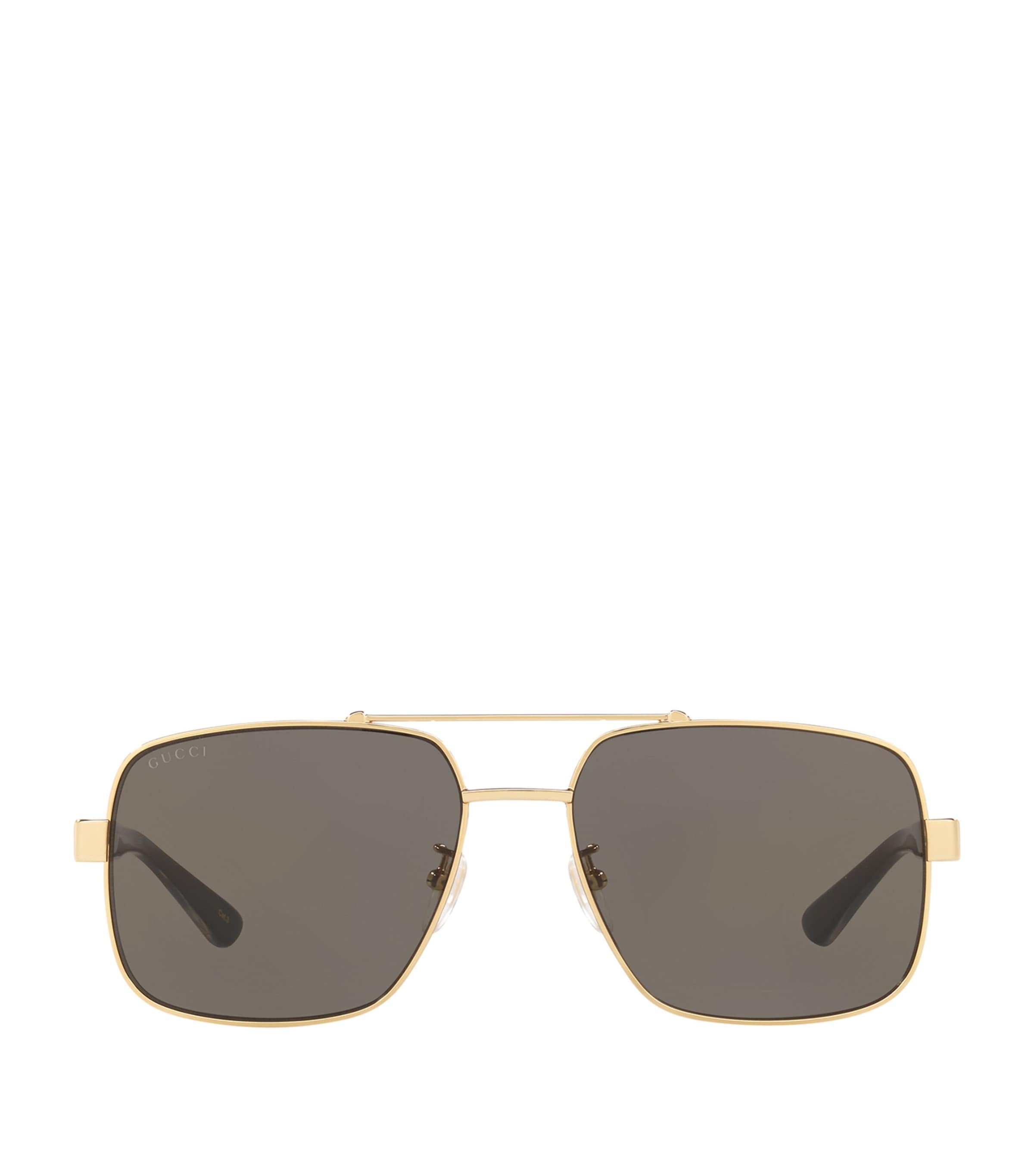 Gucci Pilot-frame Tinted Sunglasses In Gold