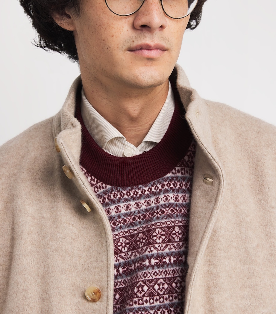 Wool Fair Isle Sweater BIANCO, SABBIA E GRI Image 6