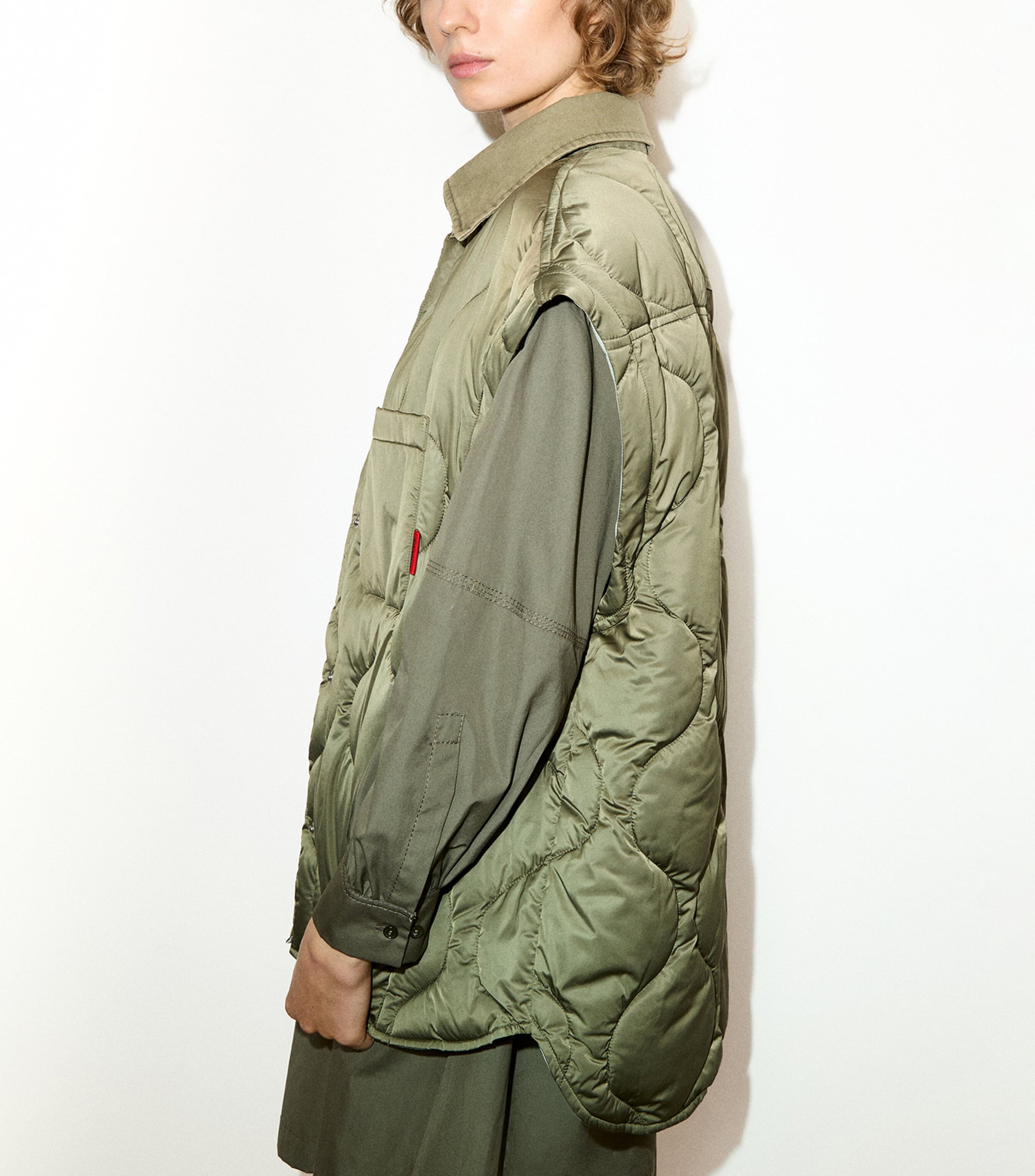 MAX&Co. Womens Quilted Field Jacket Kaki Image 5