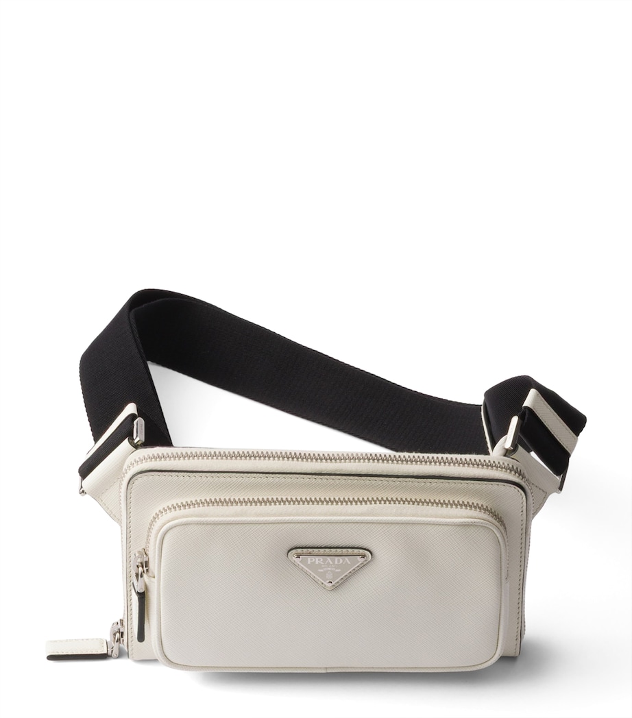 Prada Saffiano Leather Belt Bag White Image 1