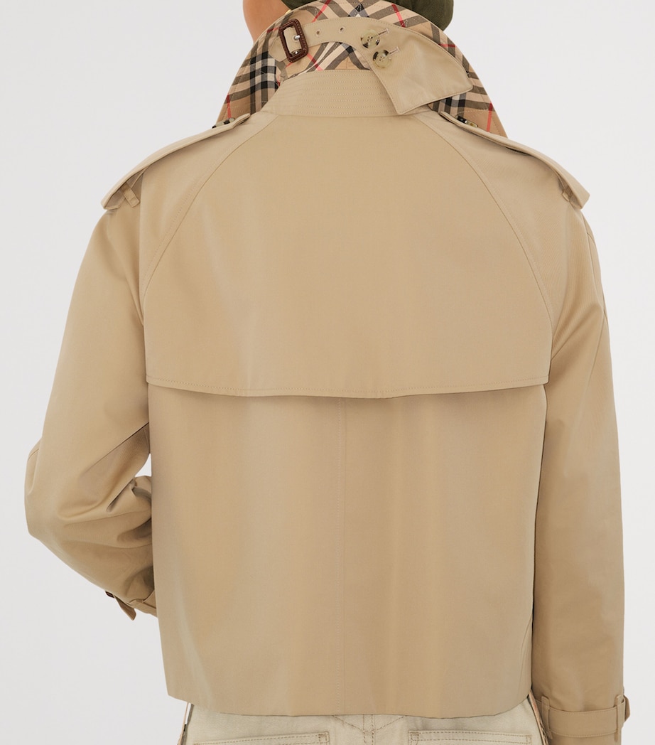 Gabardine Cropped Trench Jacket HONEY Image 6