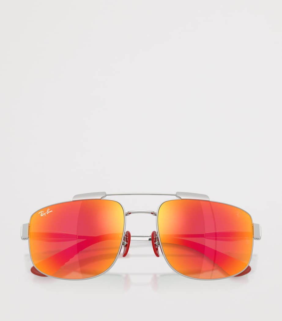 Ray-Ban Scuderia Ferrari Collection Square Sunglasses Silver Image 5