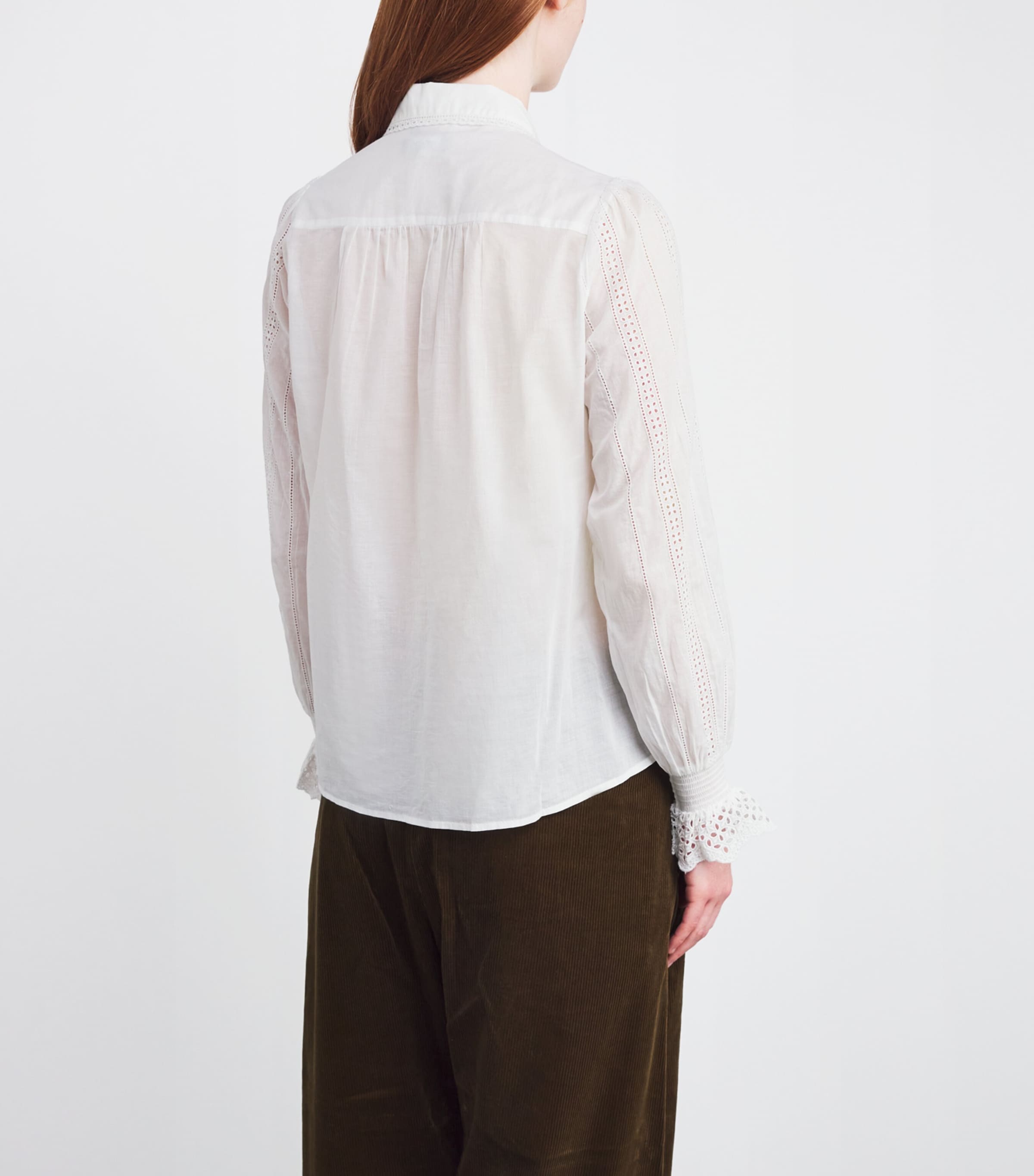 Cotton Broderie Anglaise Shirt SOFT WHITE Image 4