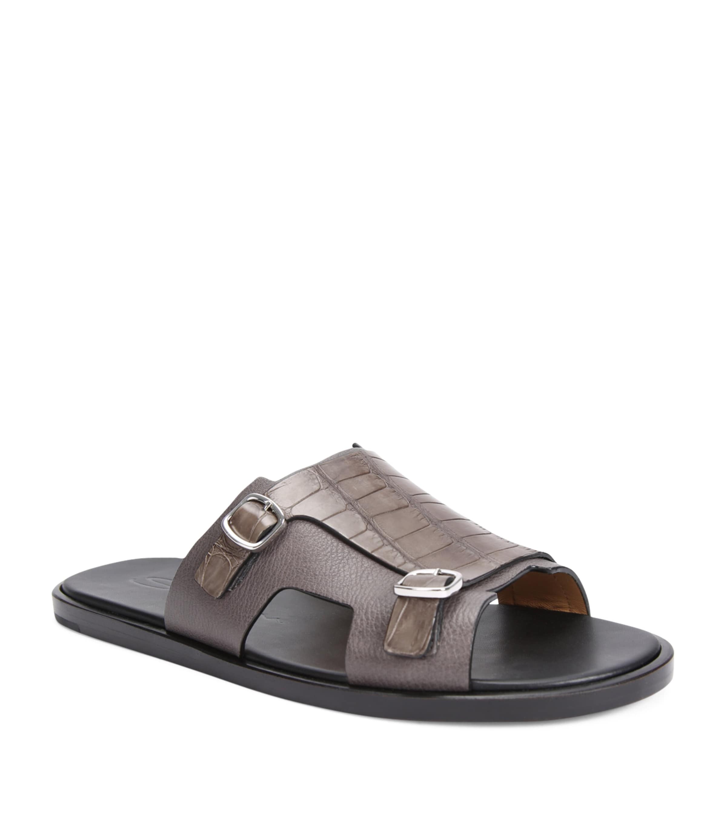 Crocodile Monk Sandals BROWN Image 3