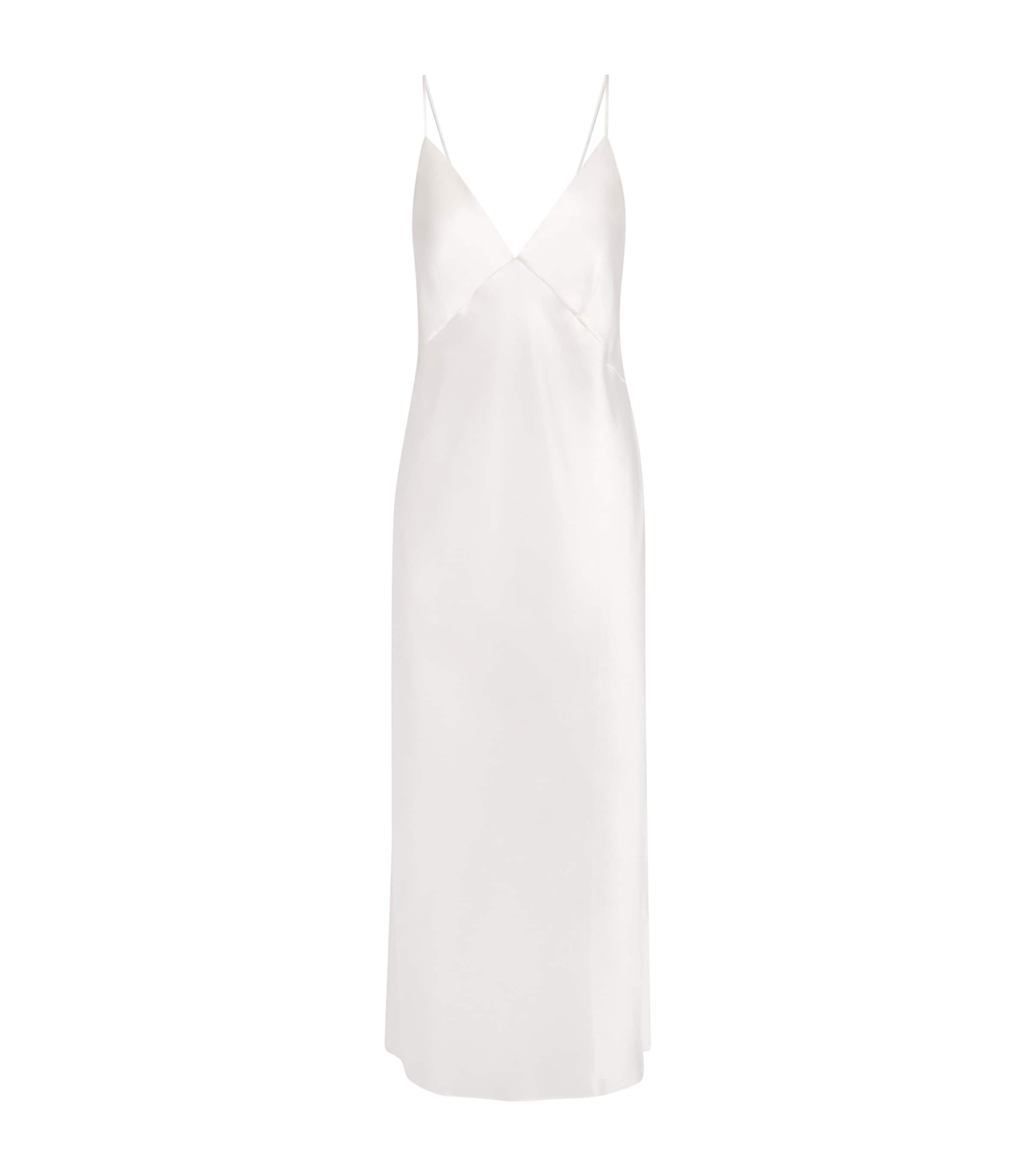 Olivia von Halle Womens Silk Issa Slip Dress Ivory Image 1