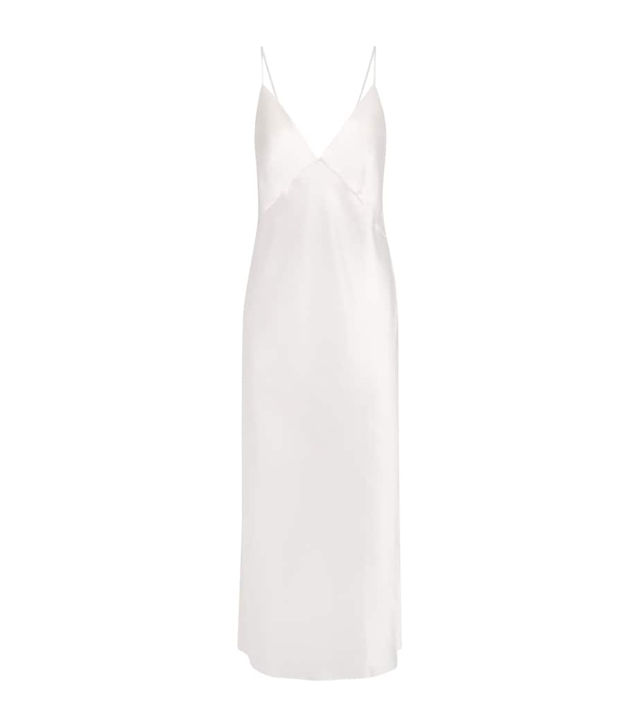 Olivia von Halle Womens Silk Issa Slip Dress Ivory Image 1