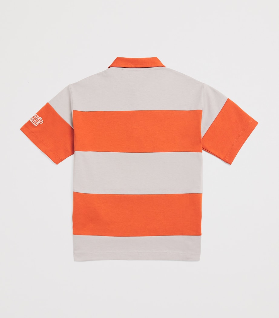 Stripe Polo Shirt (4-16 Years) M3017 ORANGE/ U8140 Image 2