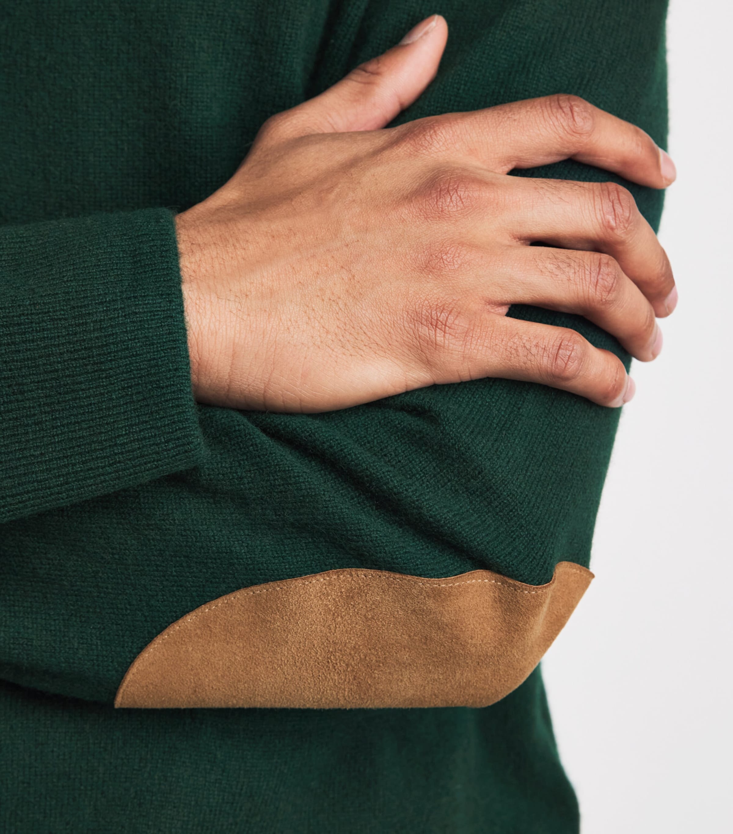 RLX Ralph Lauren Mens Cashmere-Suede Cardigan Moss Agate Image 3