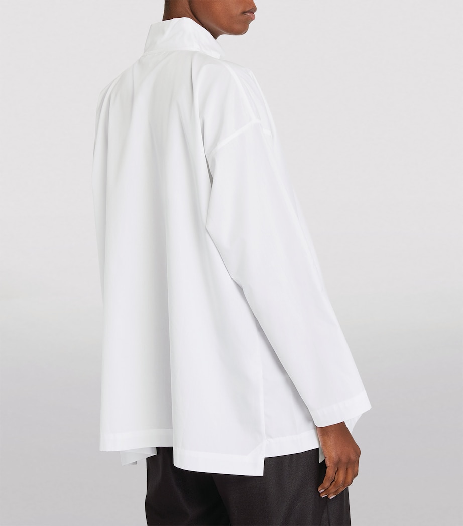 A-Line Stand-Collar Shirt WHITE Image 14