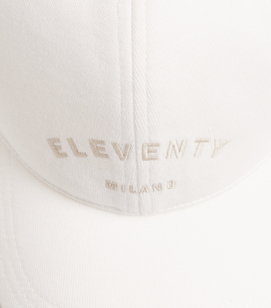 Eleventy Cotton Logo Baseball Cap Avorio Tortora Image 4