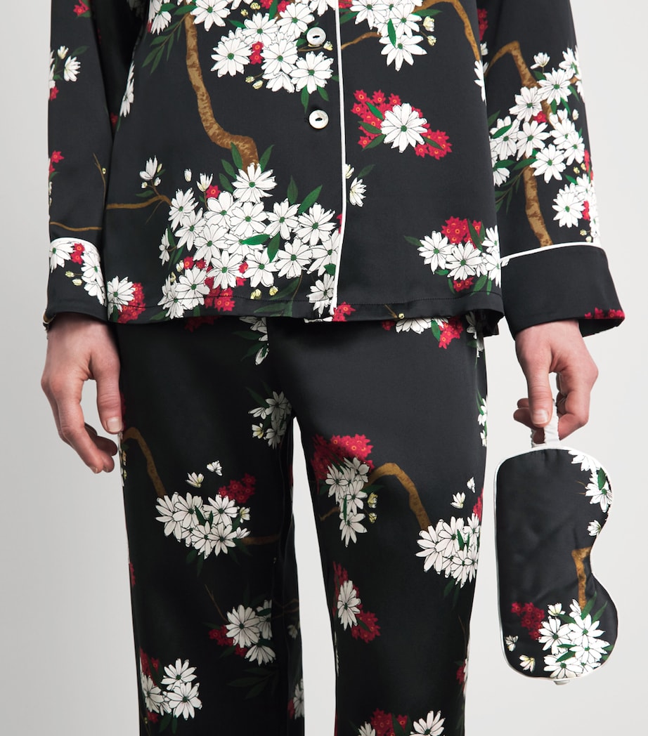Olivia von Halle Womens OVH EYE MASK AUDREY BLACK FLORAL. Rene Image 2