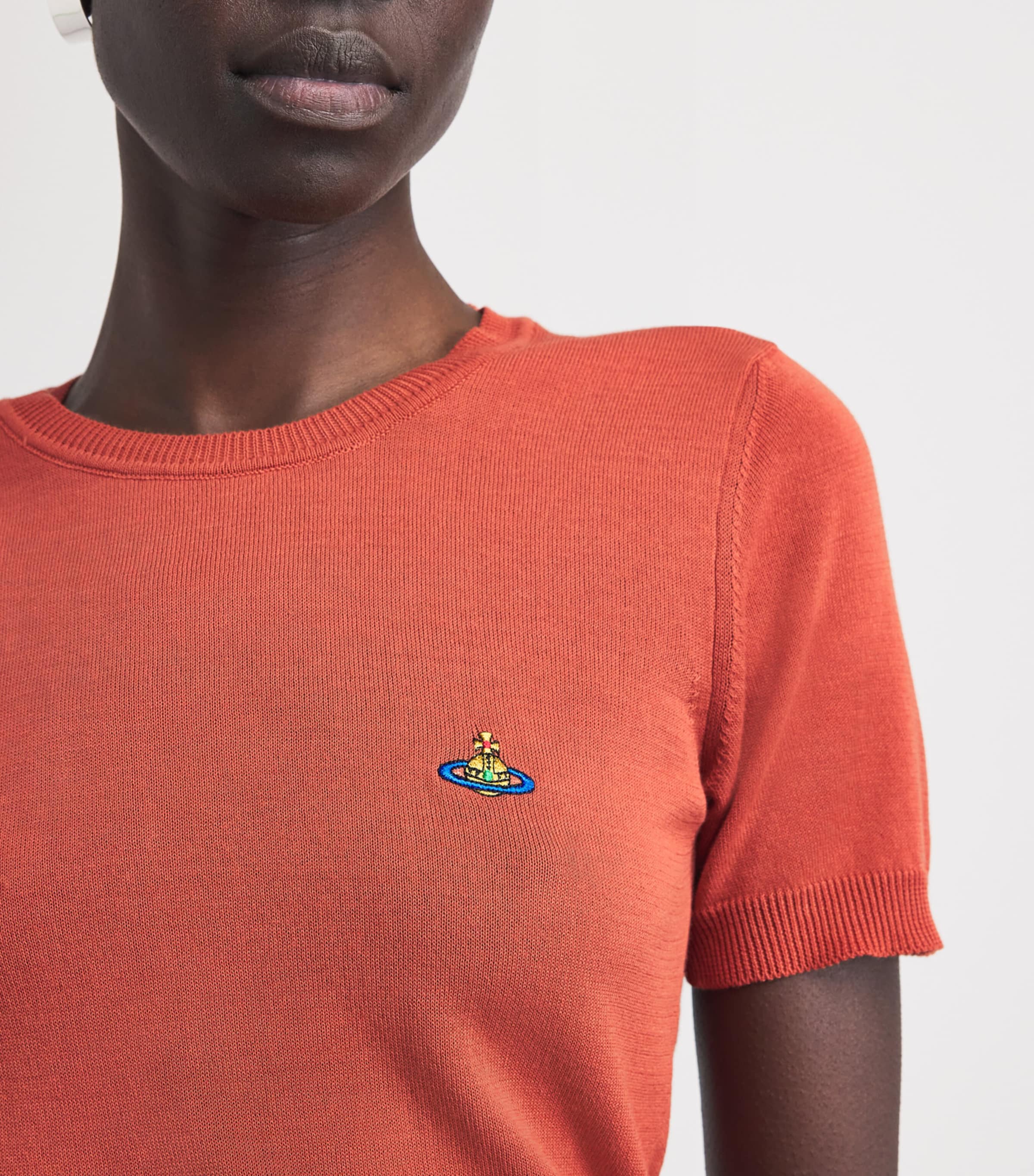 Vivienne Westwood Orange Cotton Orb Knit Top | Harrods US