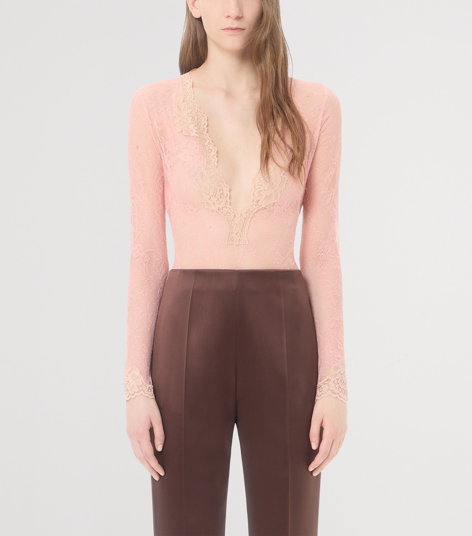 Valentino Womens Stretch Lace Bodysuit Image 3