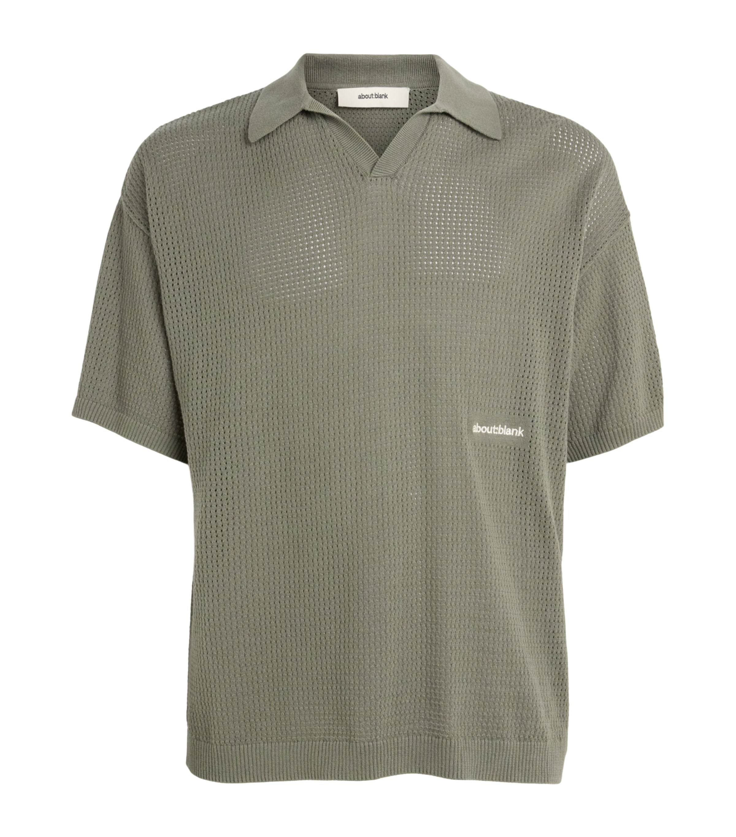Aboutblank About:blank Knitted Resort Polo Shirt In Green