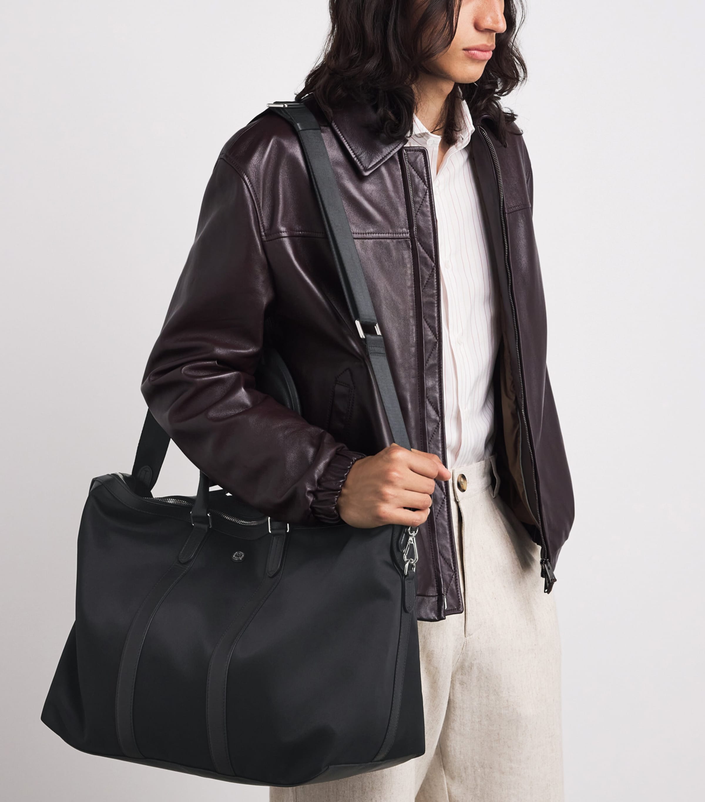 Harrods Nylon Holdall Black Image 2
