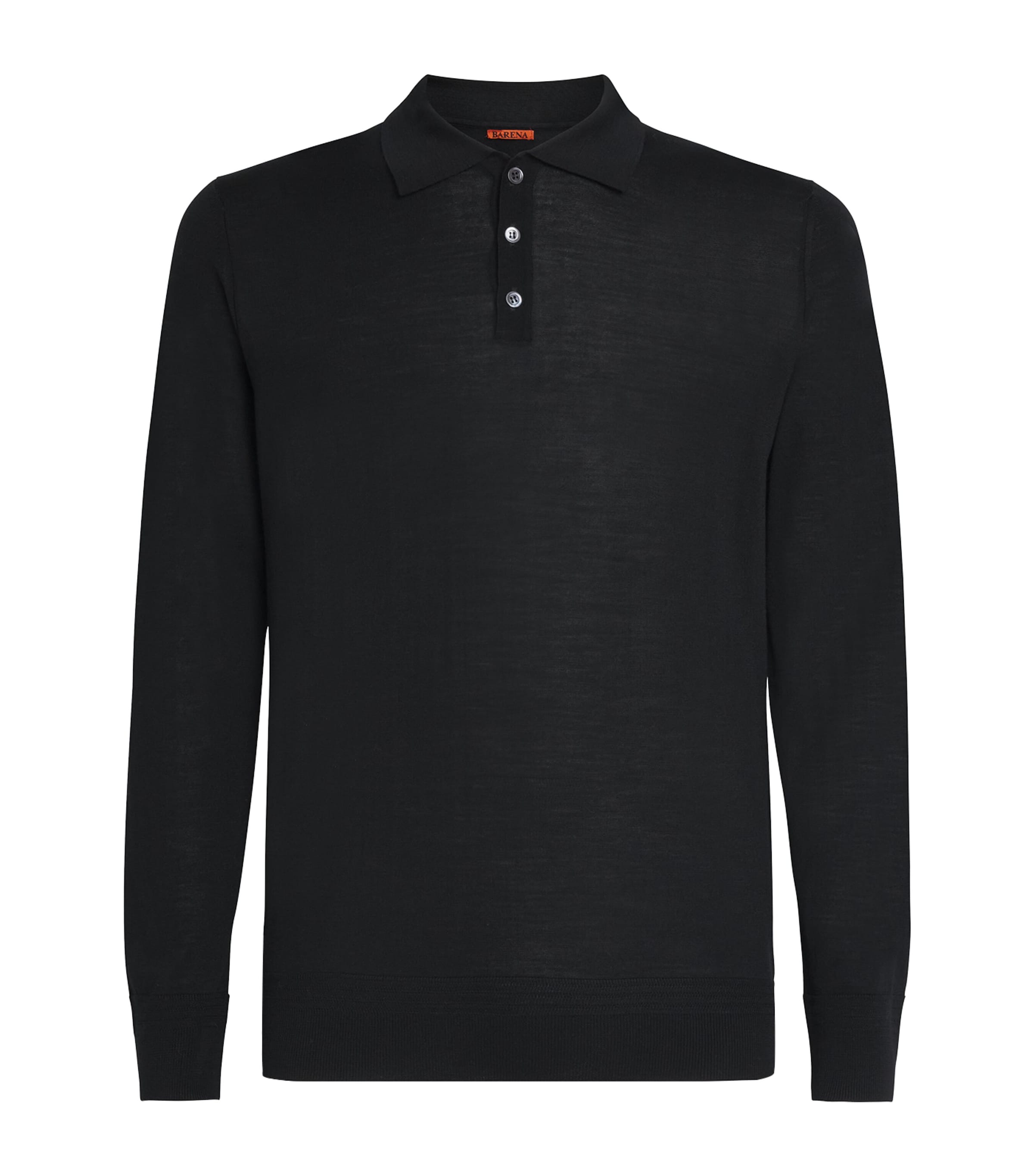 Merino Knit Polo Shirt 590 NERO Image 1