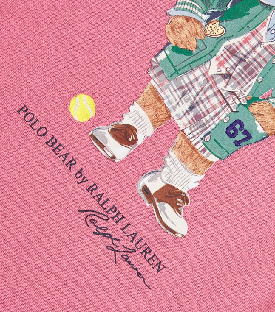 Cotton Bear Logo Dress (2-6 Years) FADED PEONY Image 3