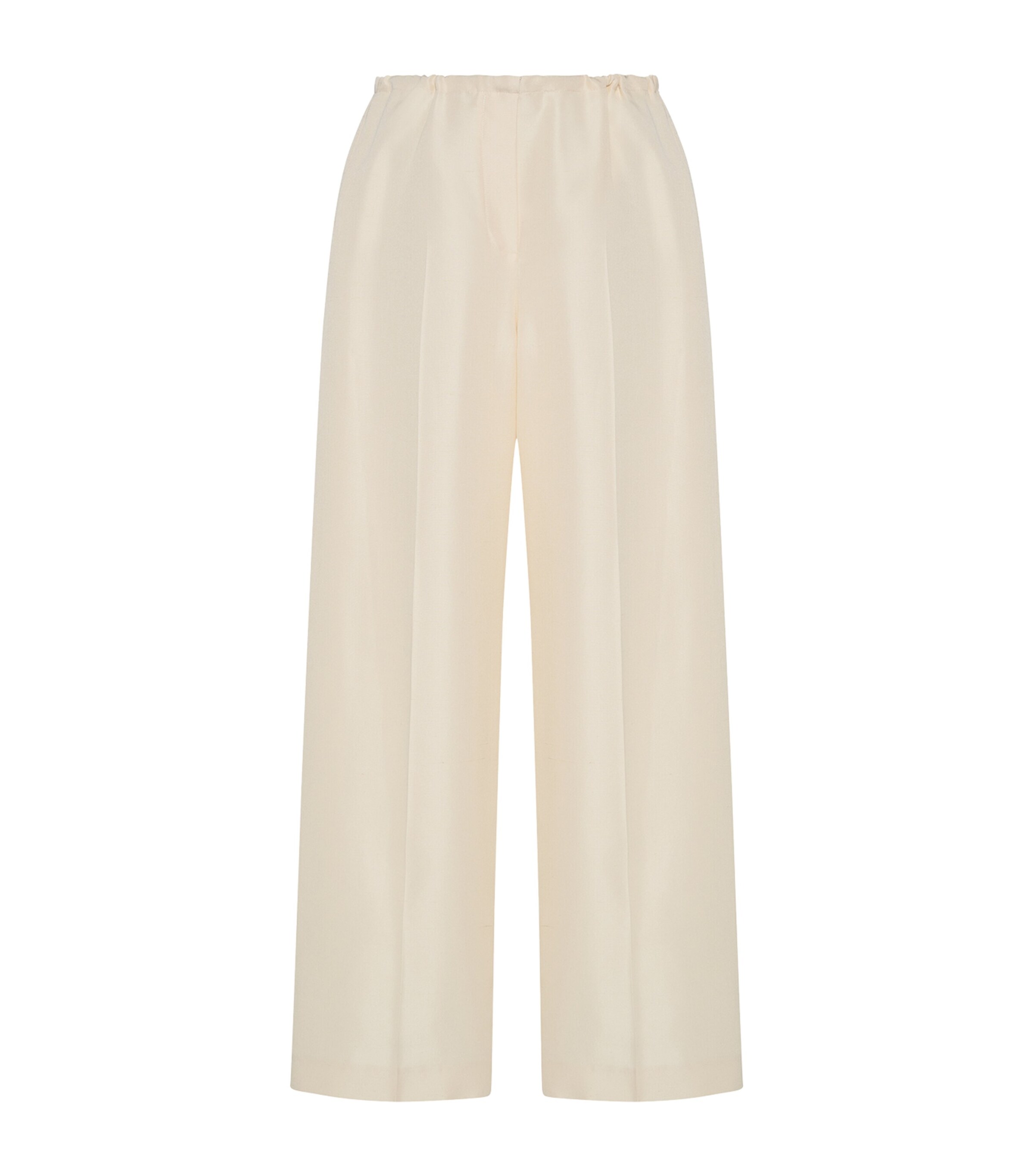 The Row Womens Beta Silk Trousers Vanilla Image 1