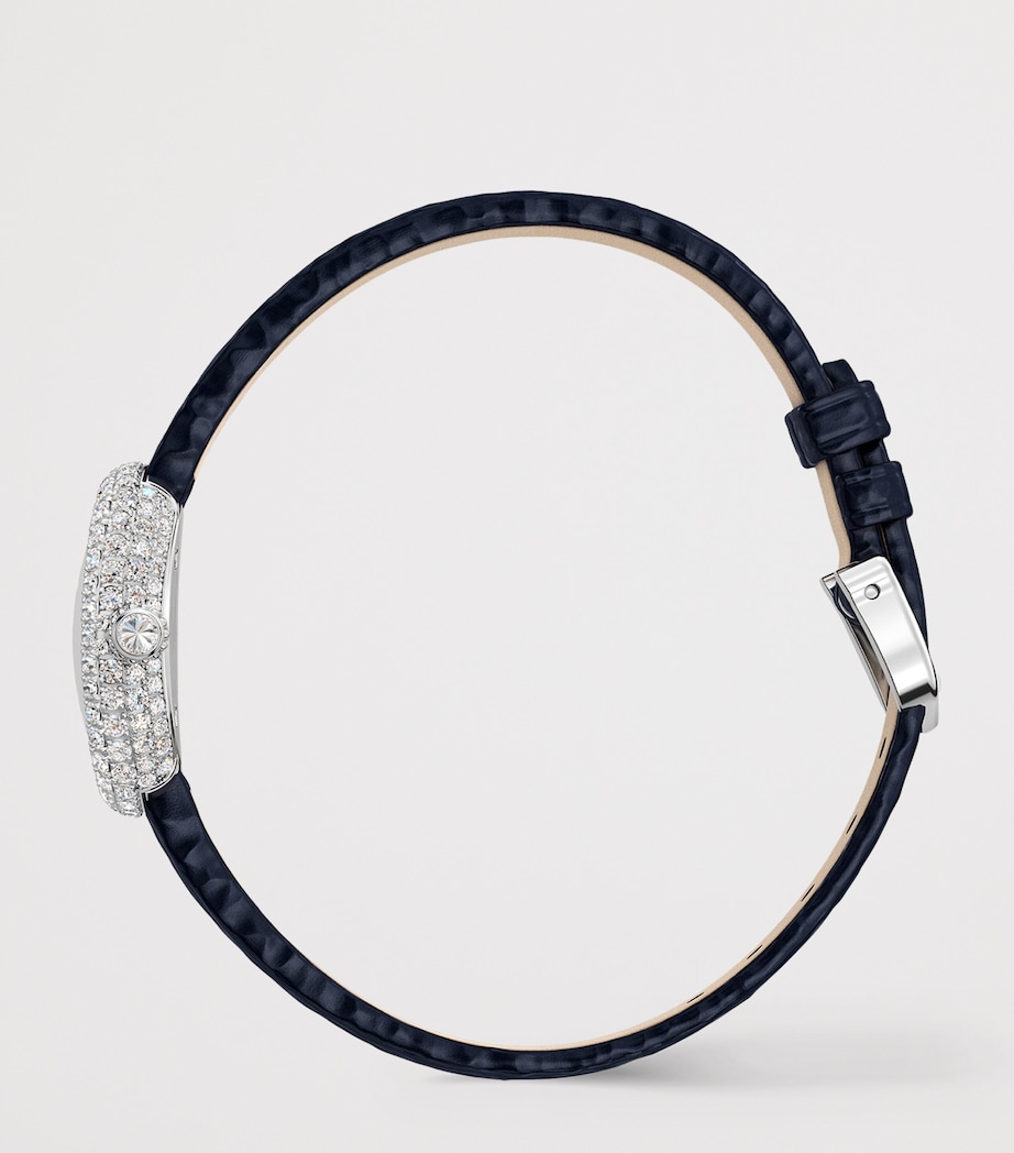 Cartier Mini White Gold and Diamond Baignoire de Cartier Watch 18.7mm Silvered Image 3