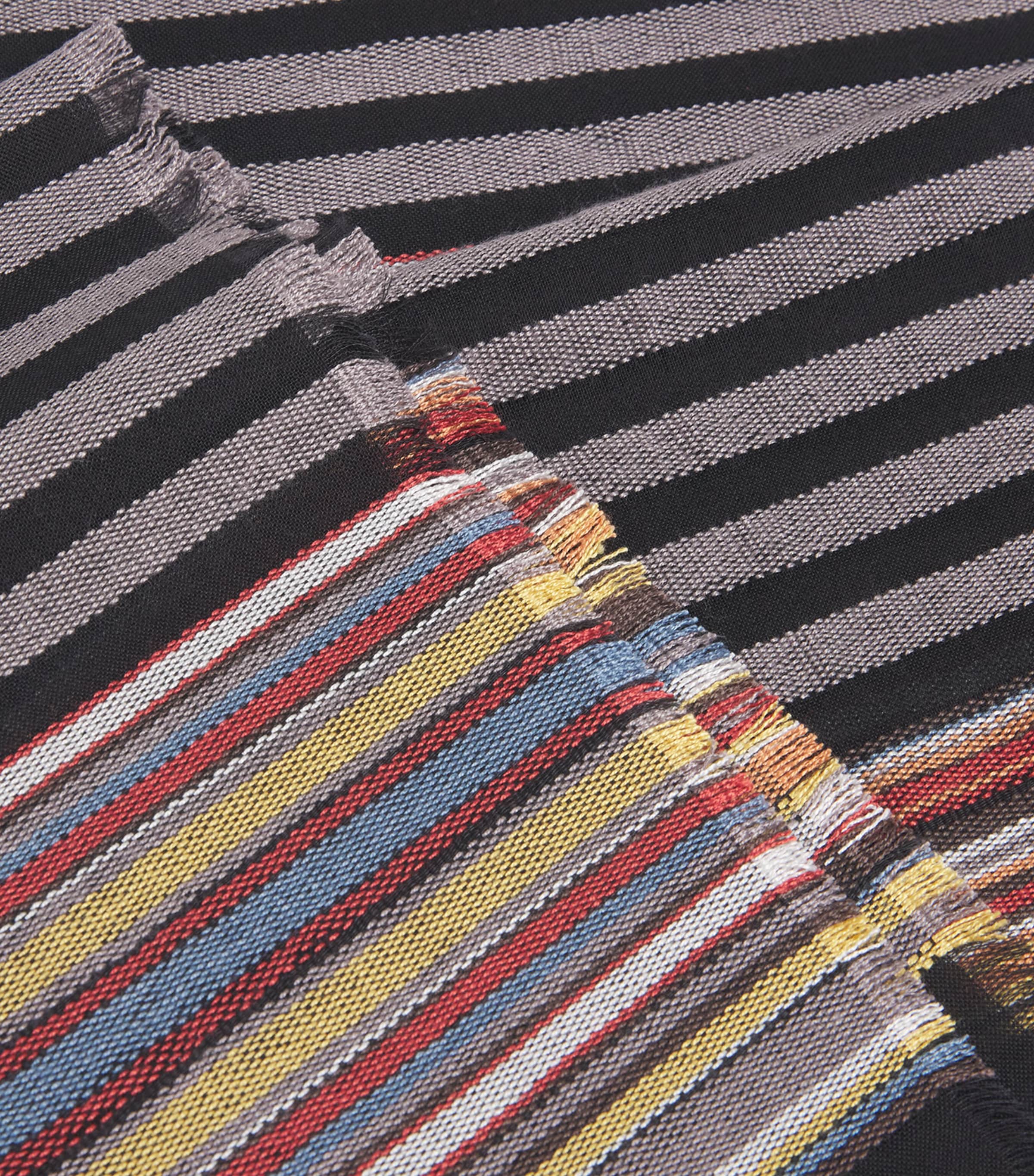 Signature Stripe Scarf 79_BLACK Image 4