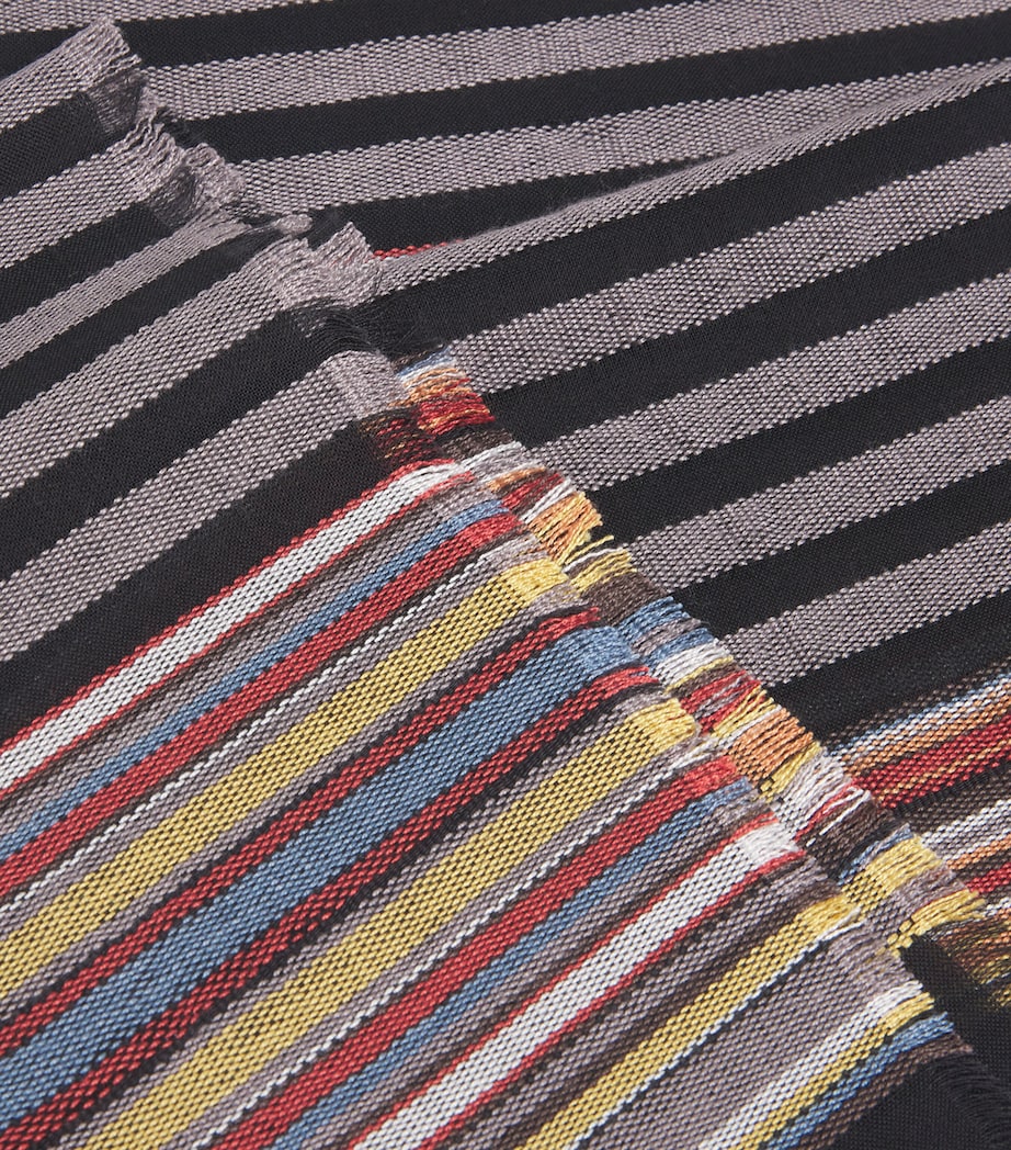 Signature Stripe Scarf 79_BLACK Image 4