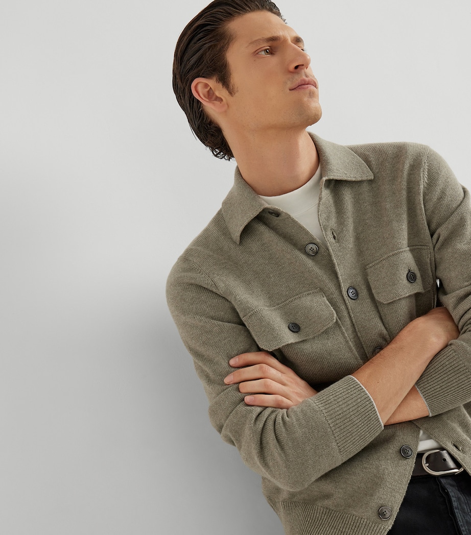 Cashmere Shirt-Style Cardigan CNZ43 Image 5