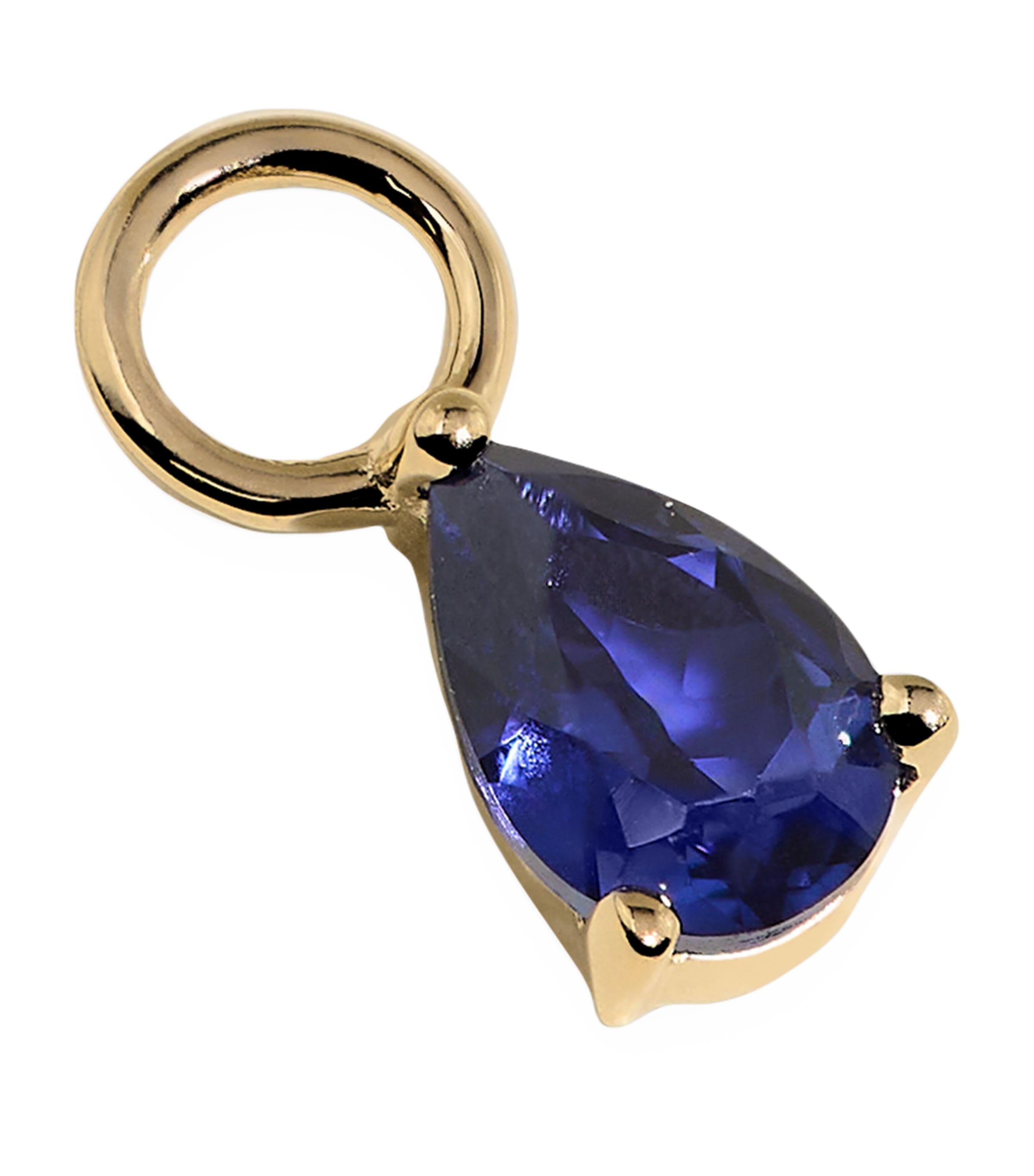 Astrid & Miyu Gold and Sapphire Birthstone Earring Charm Gold Image 1