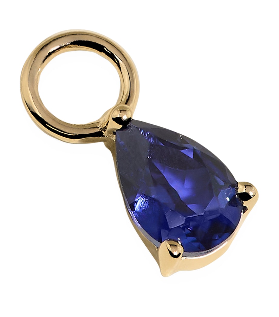 Astrid & Miyu Gold and Sapphire Birthstone Earring Charm Gold Image 1