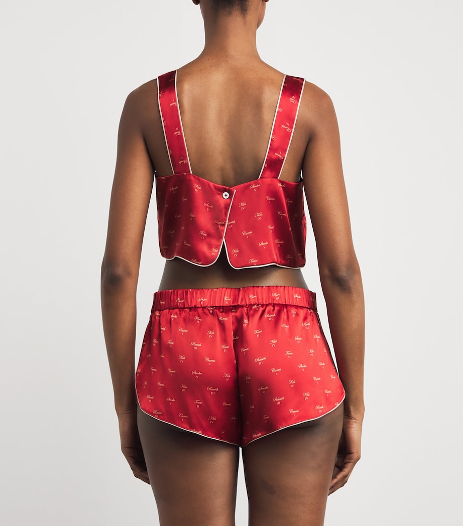 Silk Kiss Print Crop Top KIK RED / BUFF KRBU Image 4