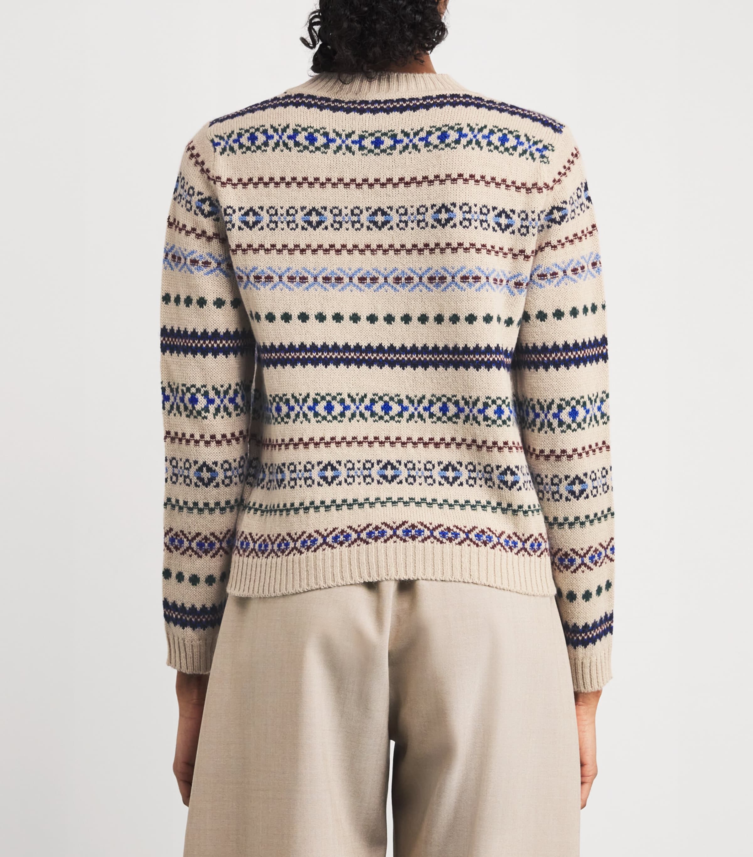 Wool-Alpaca-Blend Jacquard Sweater ECRU Image 4