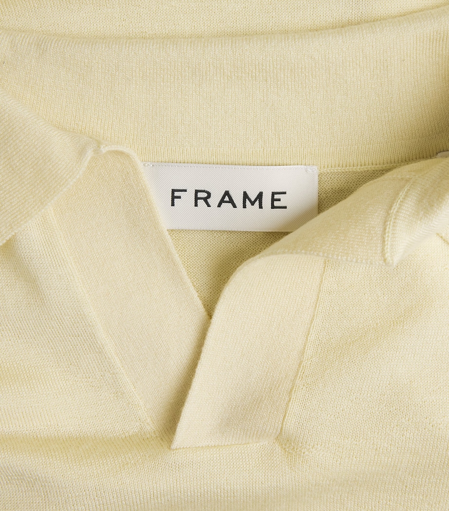 FRAME Mens Merino-Cashmere Short-Sleeve Polo Sweater Paly Image 6