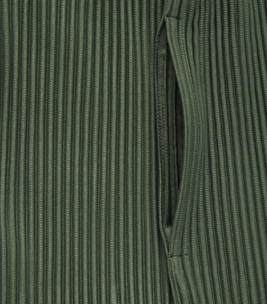 Homme Plissé Issey Miyake Mens Pleated Straight Trousers Duomo Door Green Image 6